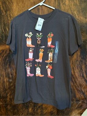 Cowboy Boot Flower Tee